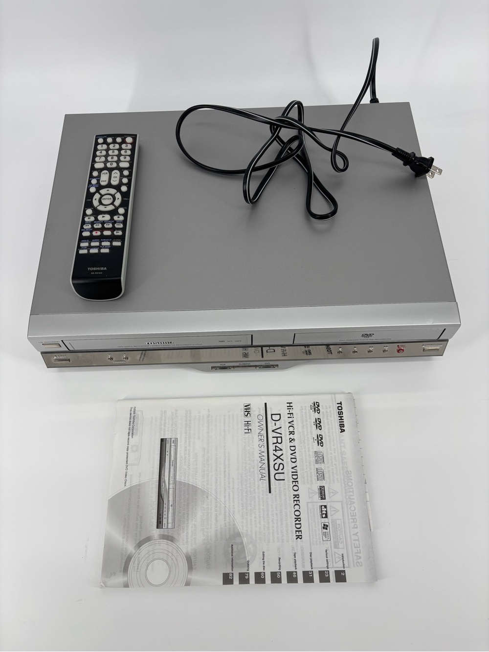 Toshiba D-VR4XSU DVD Recorder VCR Combo VHS Dubbing TESTED Works Remote Manual